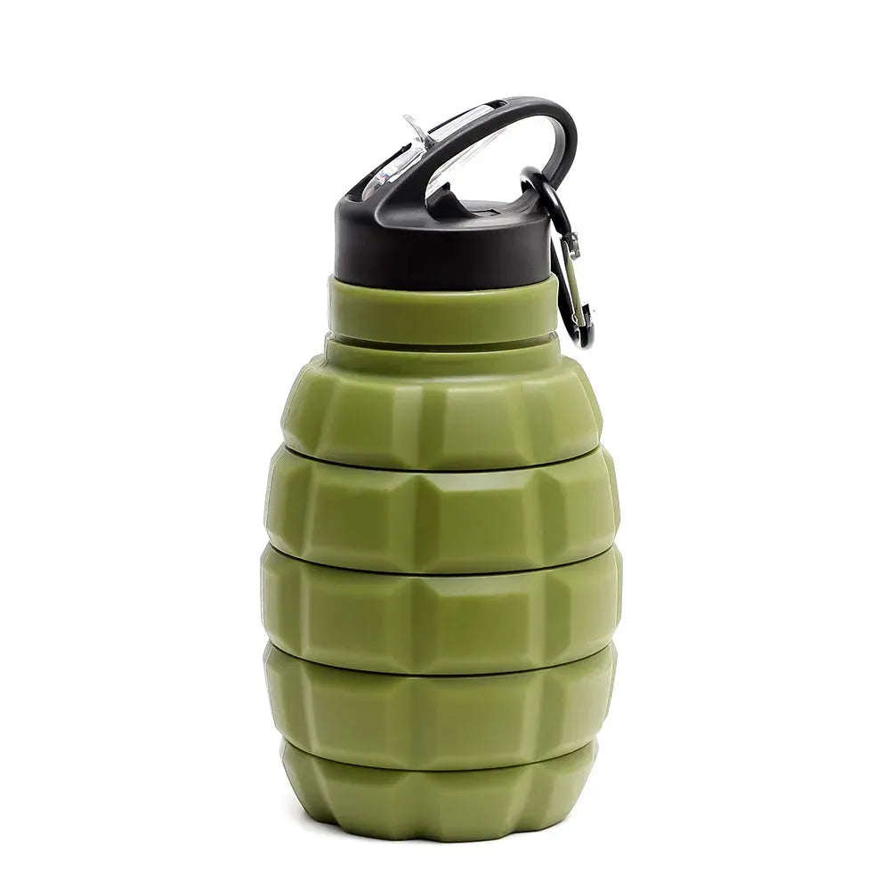 Foldable Water Bottle Food Grade Silicone Cycling Hiking Kettle With Hook - Bellarte Enchanté Foldable Water Bottle Food Grade Silicone Cycling Hiking Kettle With Hook